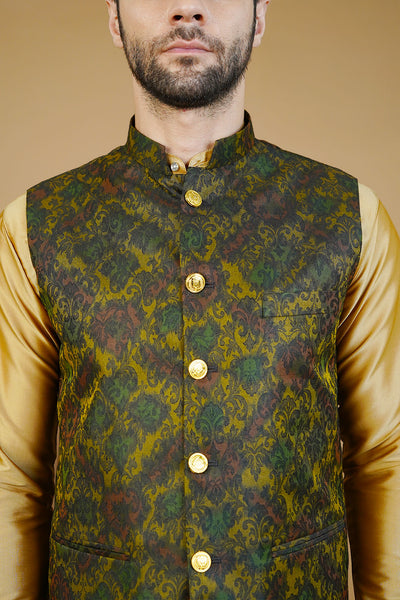 Rayon Green Nehru Jacket