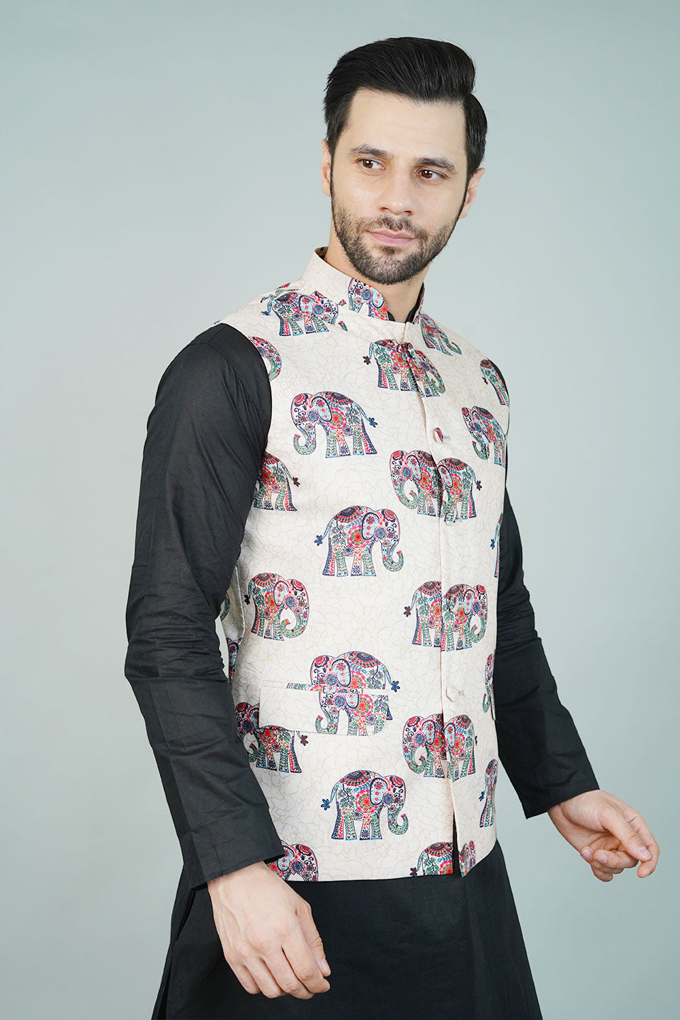 Rayon Beige Nehru Jacket