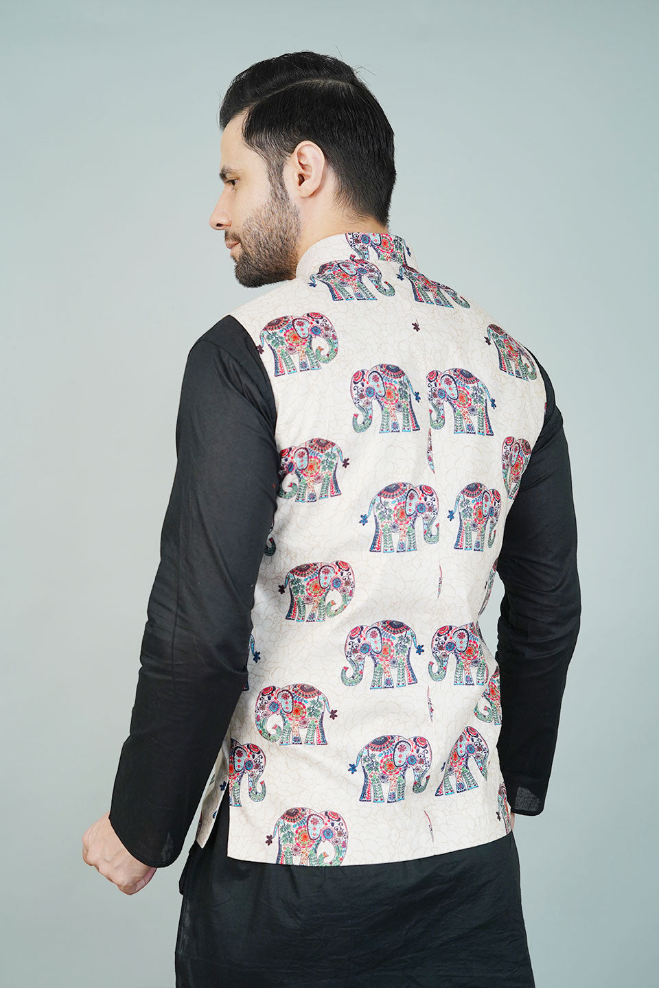 Rayon Beige Nehru Jacket