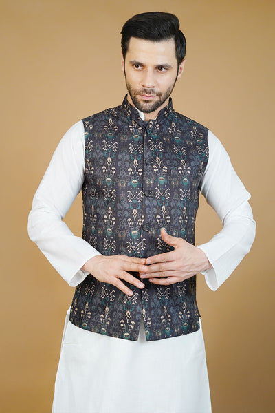 Rayon Black Nehru Jacket