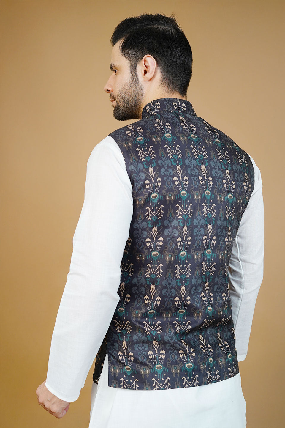 Rayon Black Nehru Jacket