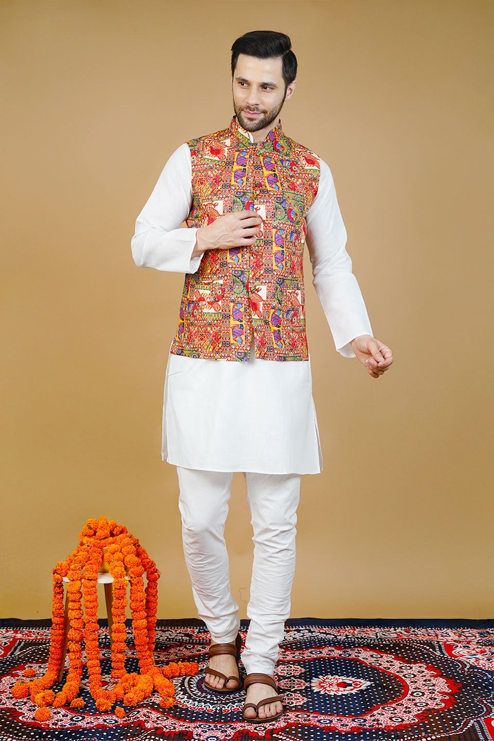 Rayon Multicolor Nehru Jacket