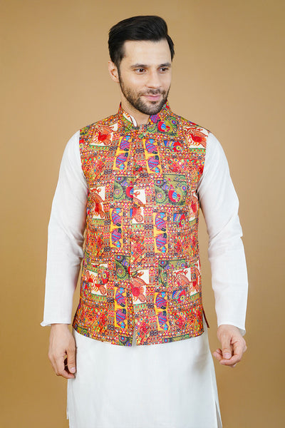 Rayon Multicolor Nehru Jacket