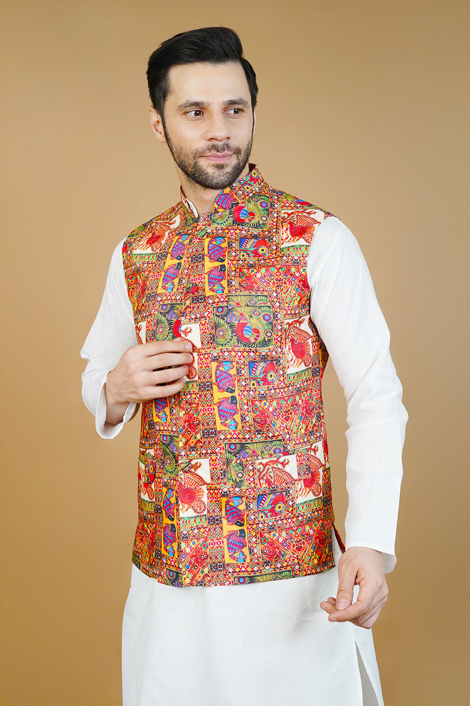 Rayon Multicolor Nehru Jacket