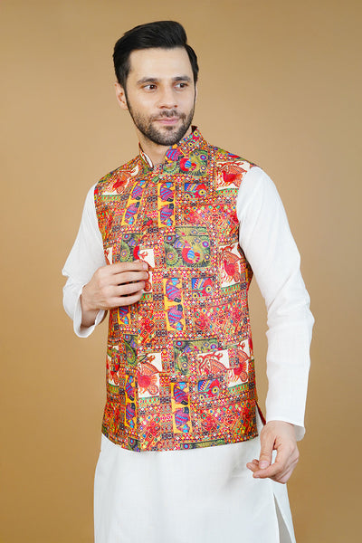 Rayon Multicolor Nehru Jacket