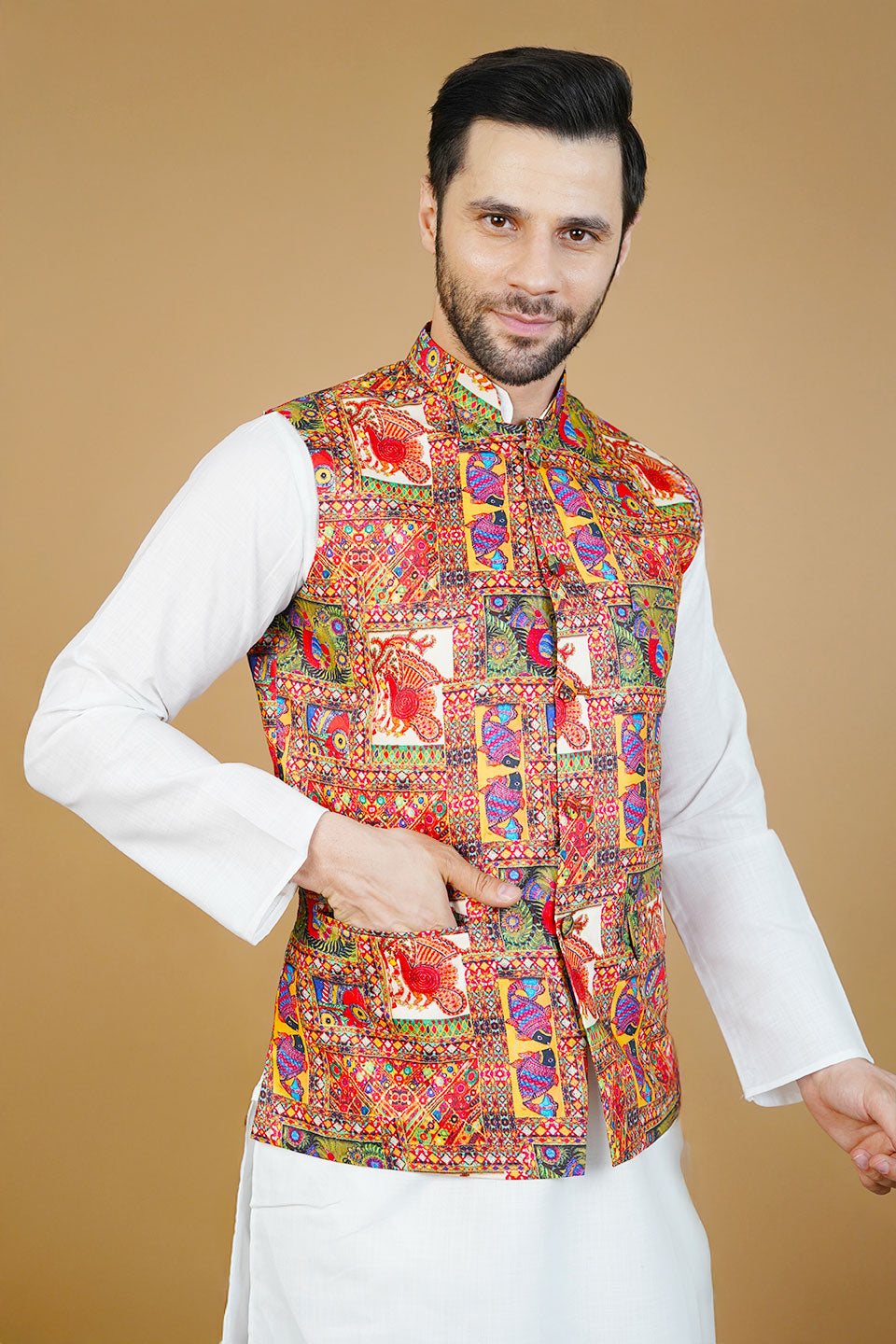 Rayon Multicolor Nehru Jacket