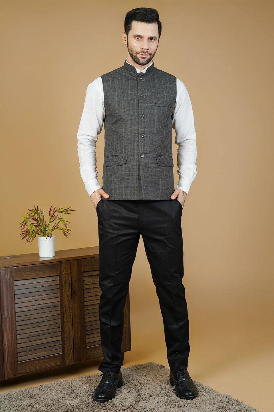 Wool Gray Nehru Jacket