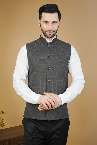 Wool Gray Nehru Jacket