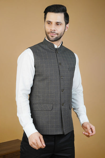 Wool Gray Nehru Jacket