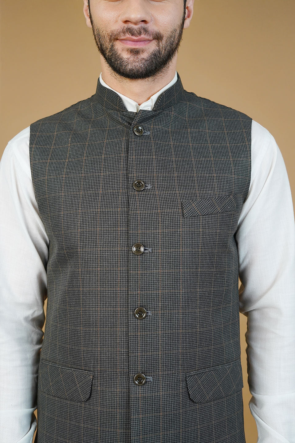 Wool Gray Nehru Jacket