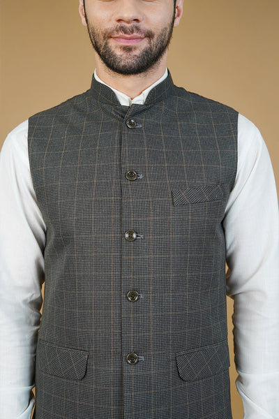 Wool Gray Nehru Jacket