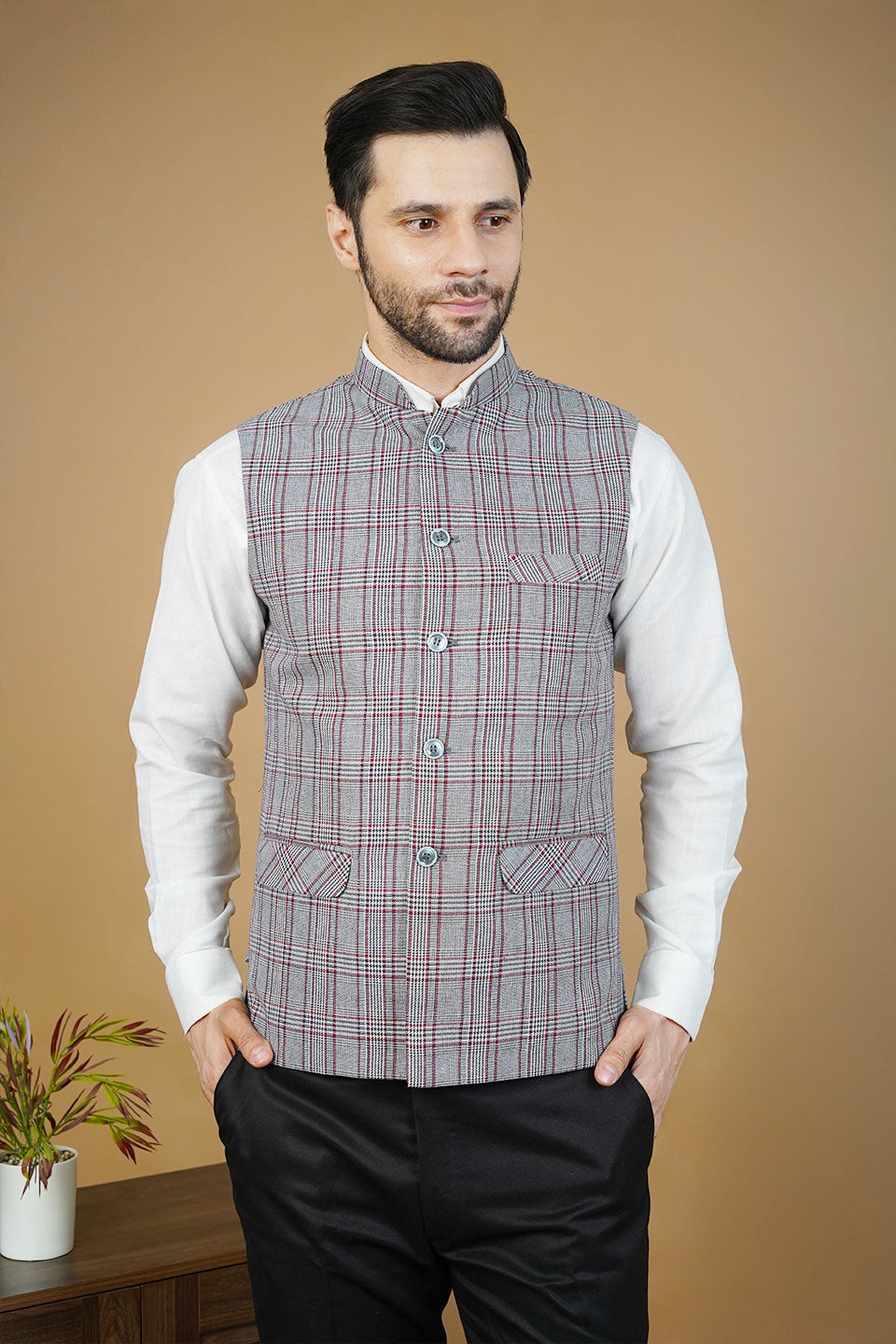 Wool Gray Nehru Jacket