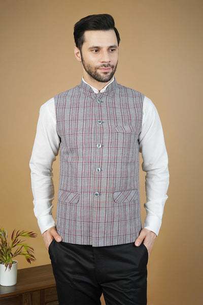 Wool Gray Nehru Jacket