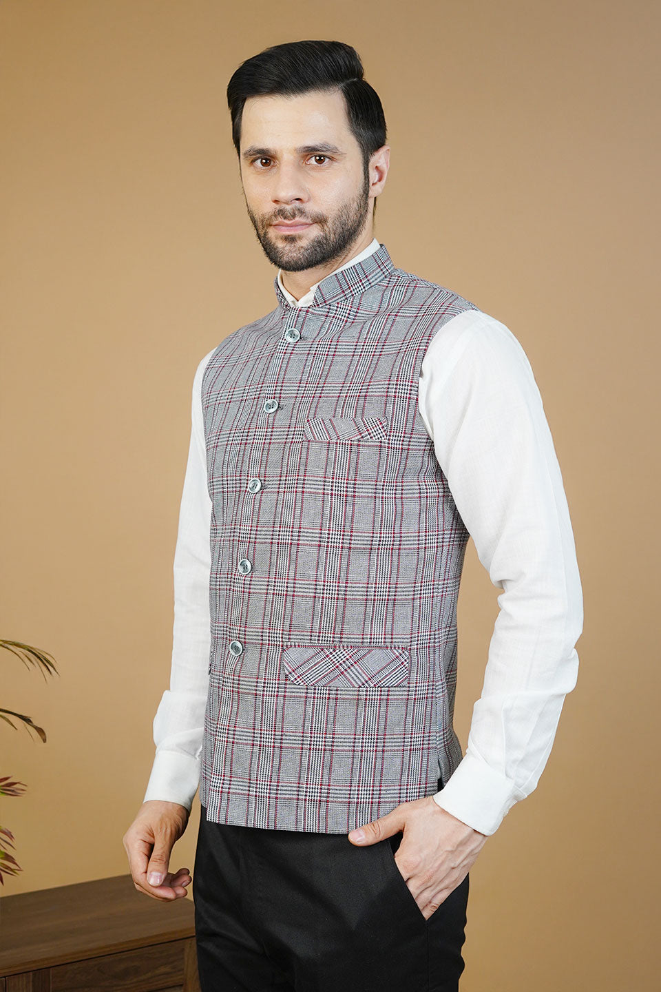 Wool Gray Nehru Jacket