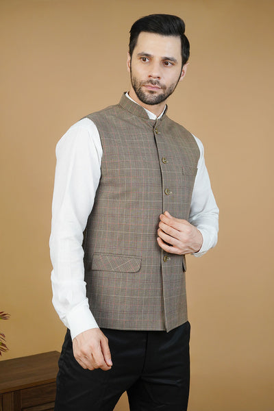 Wool Brown Nehru Jacket
