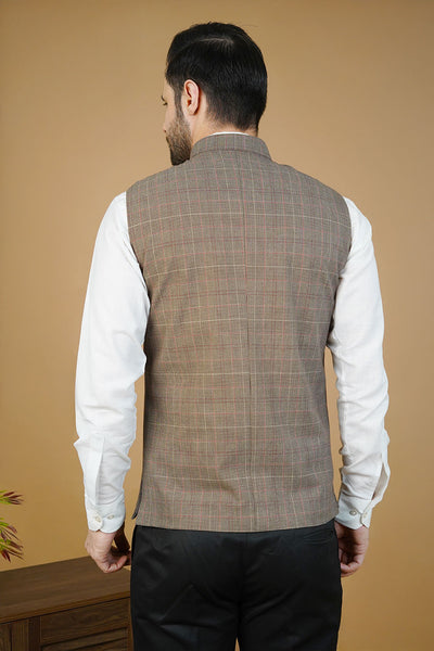Wool Brown Nehru Jacket