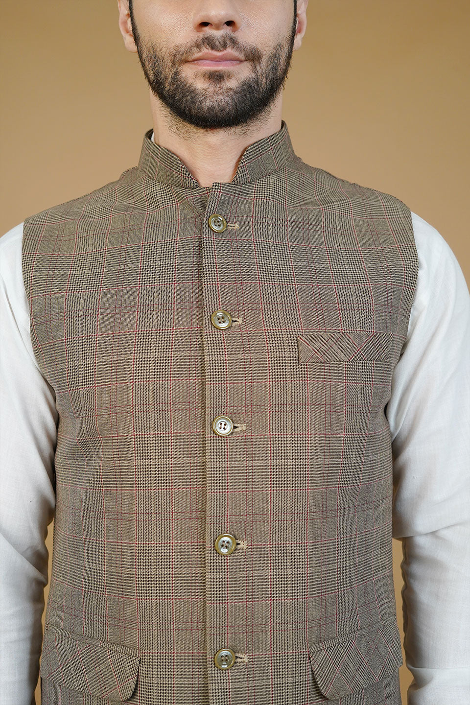 Wool Brown Nehru Jacket