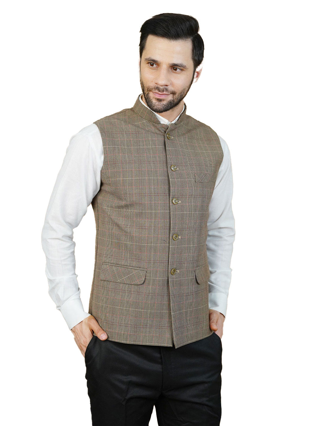 Wool Brown Nehru Jacket