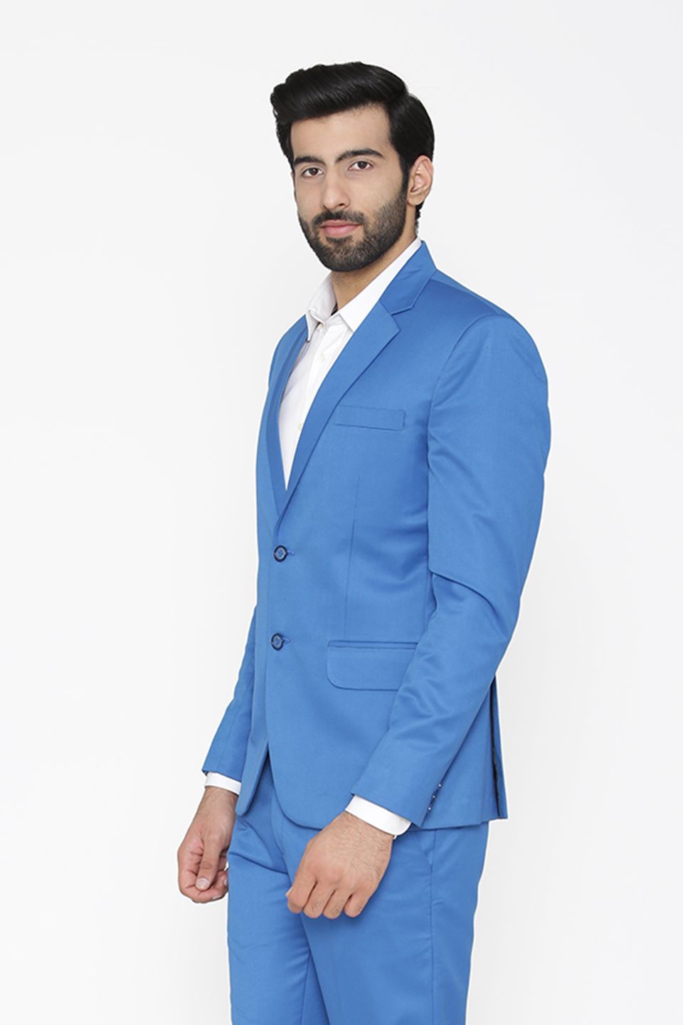 Wintage Men s Polyester Cotton Festive and Casual Blazer Coat Jacket Blue
