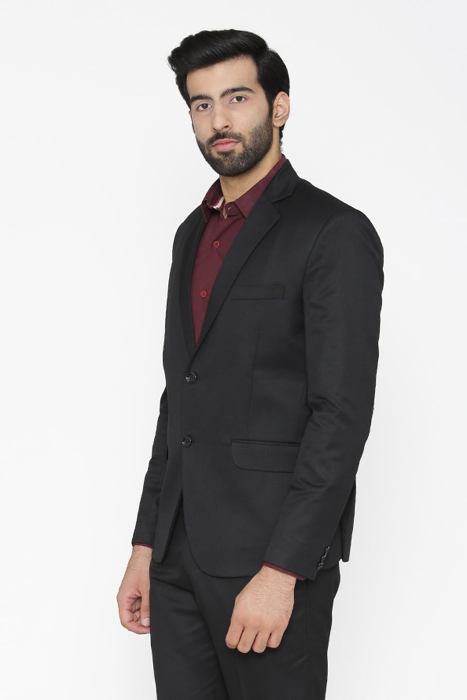 Wintage Men s Polyester Cotton Festive and Casual Blazer Coat Jacket Black