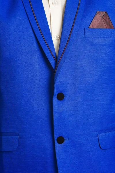 Polyester Cotton Blue Blazer
