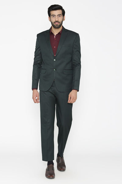 Polyester Cotton Green Suit