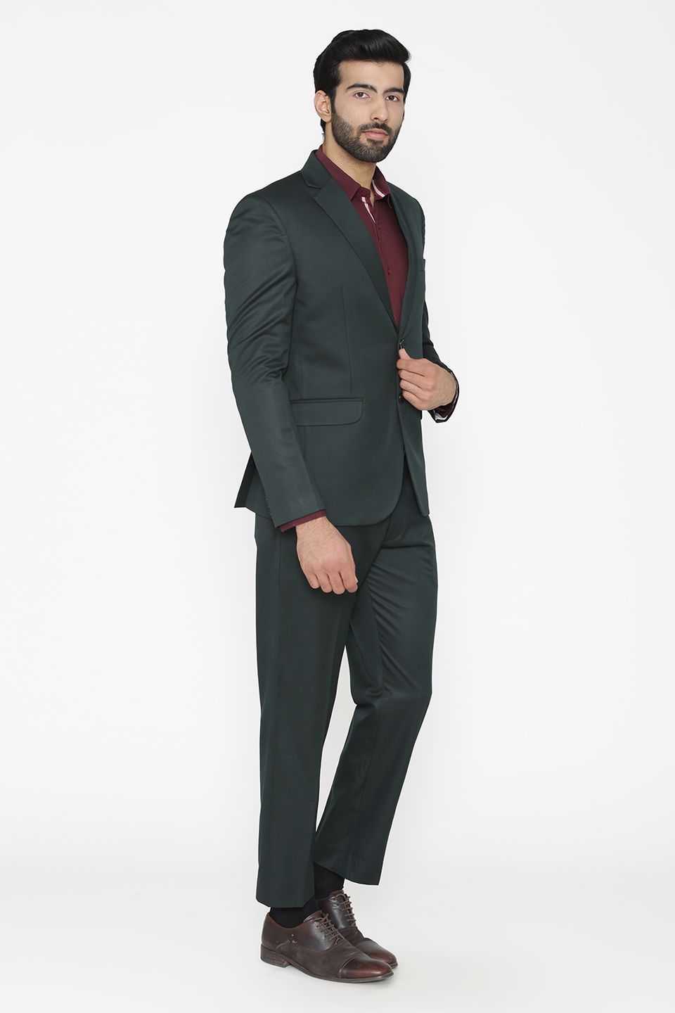 Polyester Cotton Green Suit