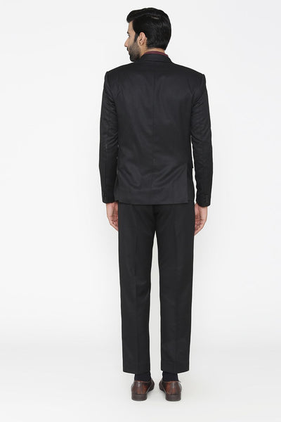 Polyester Cotton Black Suit