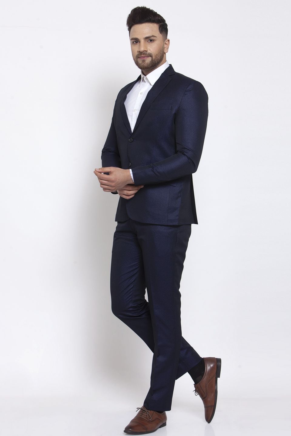Wintage Men's Poly Blend and Evening 2 Pc Suit : Navy Blue