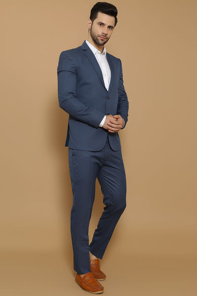 Poly Viscose Blue Two Piece Suit