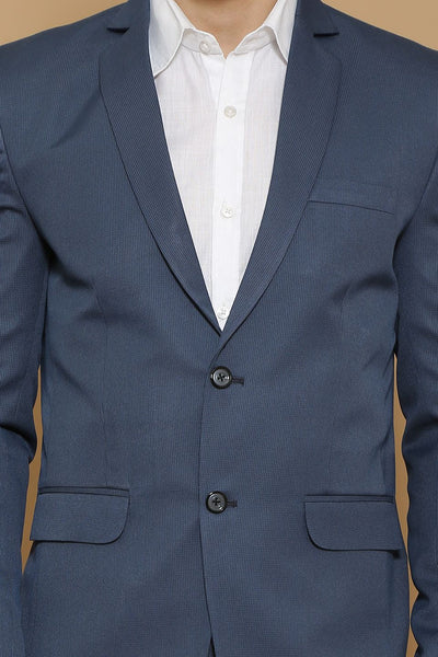 Poly Viscose Blue Two Piece Suit