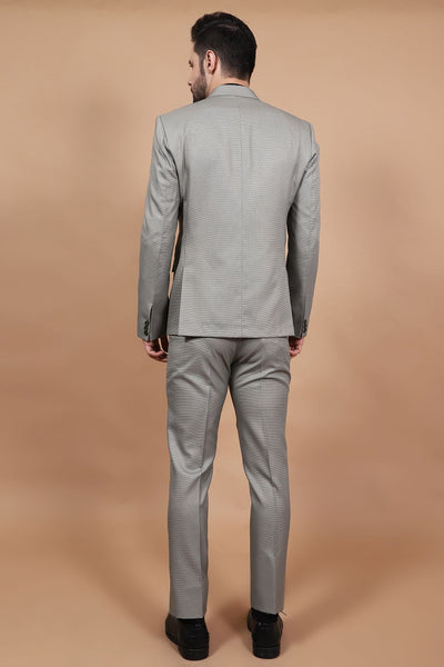 Polyester Cotton Grey Two Piece Suit