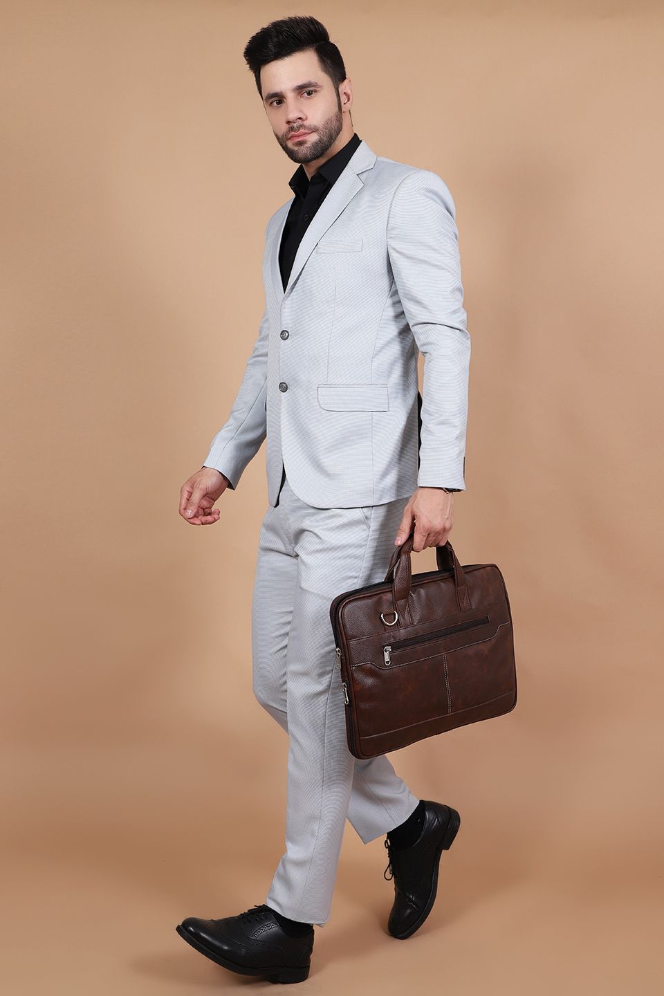 Men Tuxedo Formal Suit ROYAL DIAMOND Slim Fit 3Pc Vested shiny Satin SL82  Silver | eBay