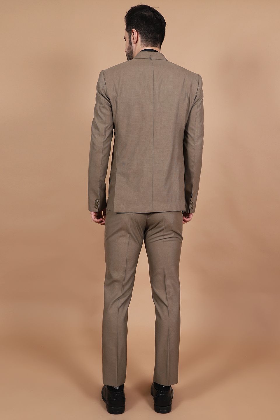 Polyester Cotton Brown Two Piece Suit