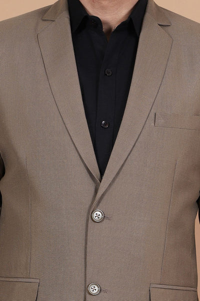 Polyester Cotton Brown Two Piece Suit
