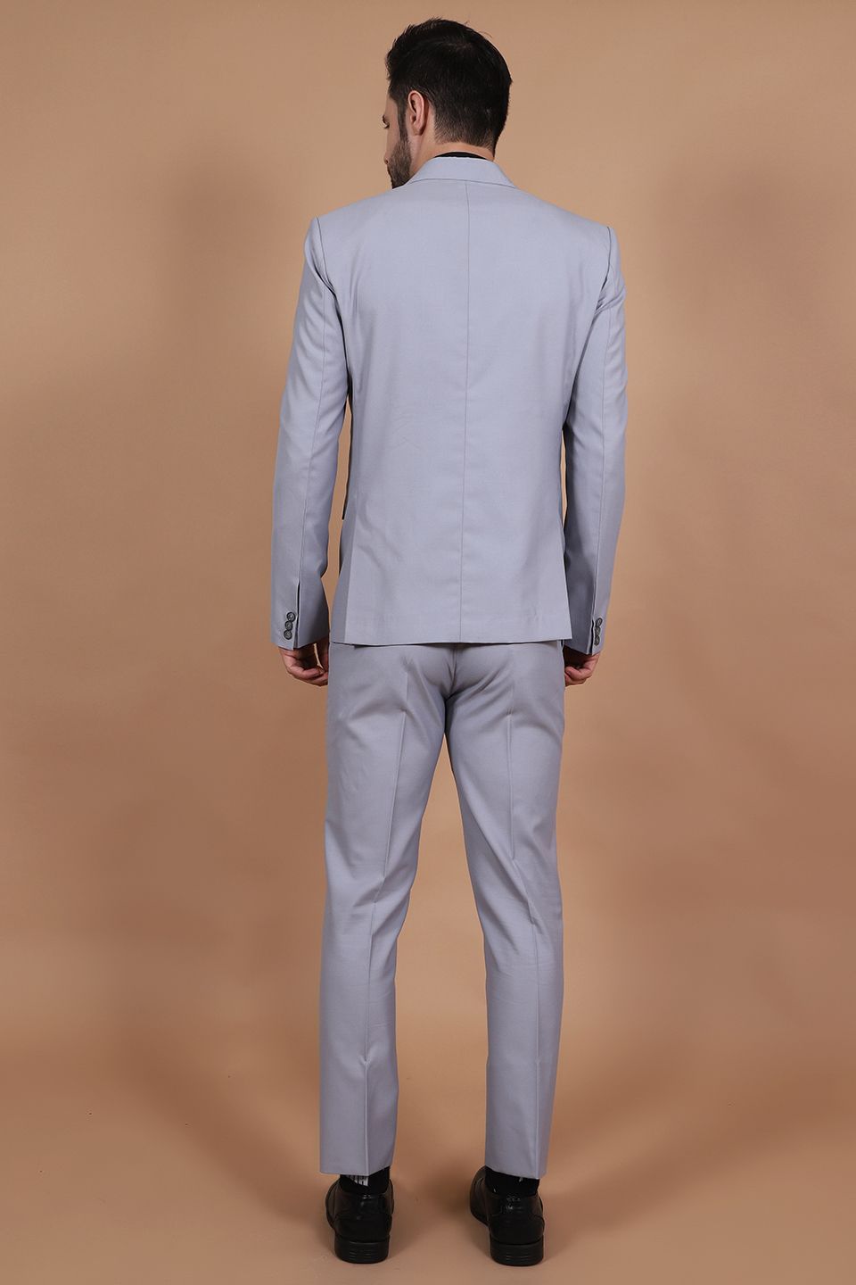 Polyester Cotton Grey Two Piece Suit