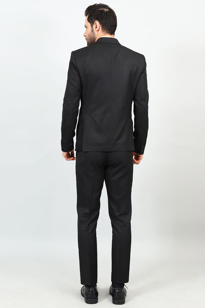 Poly Viscose Black Two Piece Suit