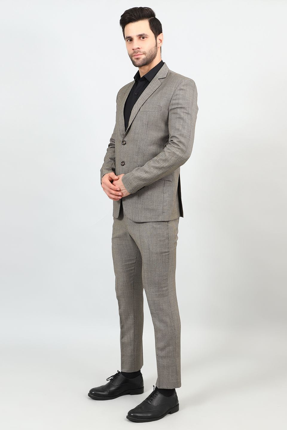 Poly Viscose Grey Two Piece Suit