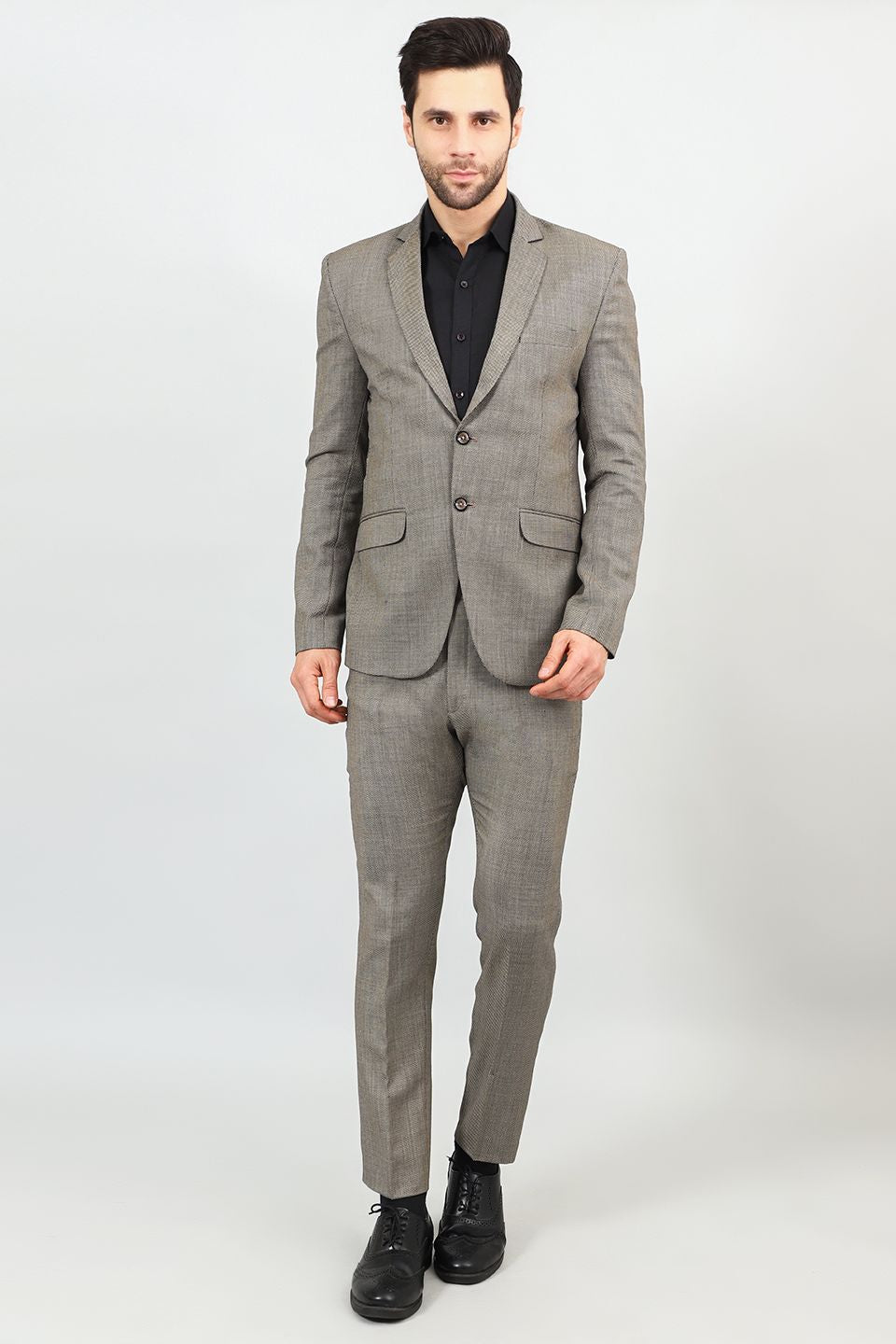 Poly Viscose Grey Two Piece Suit