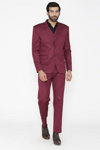 Polyester Cotton Purple Suit