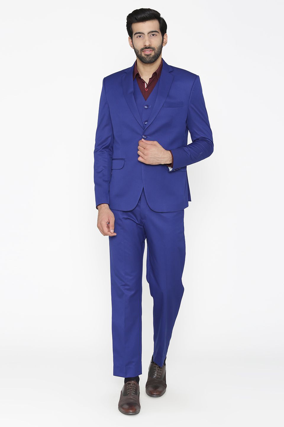 Polyester Cotton Blue Suit