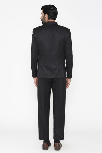 Polyester Cotton Black Suit