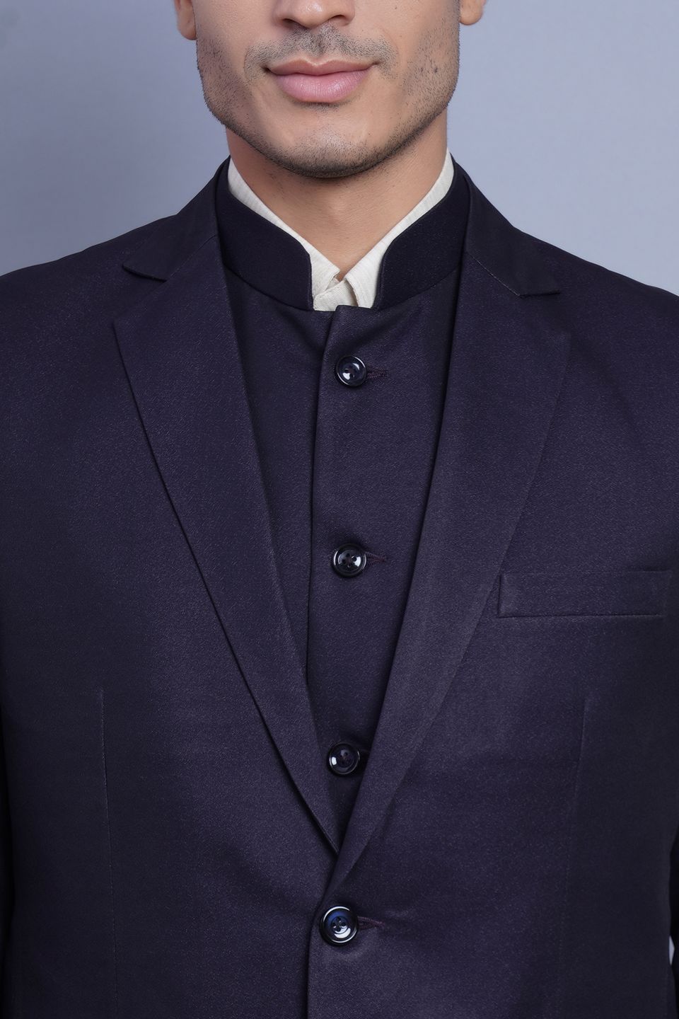 Wintage Men's Poly Blend and Evening 3 Pc Suit : Violet