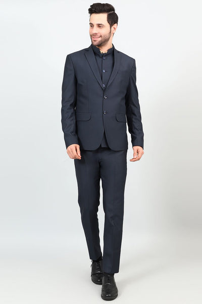 Polyester Cotton Blue 1 Three Piece Suit