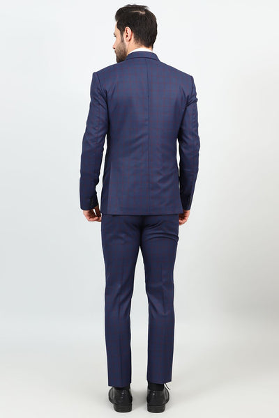 Poly Viscose Blue Three Piece Suit