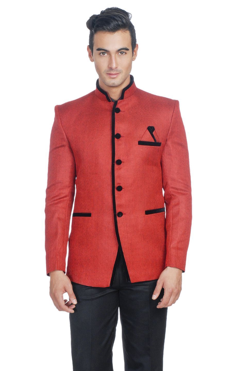 Rayon Red Bandhgala