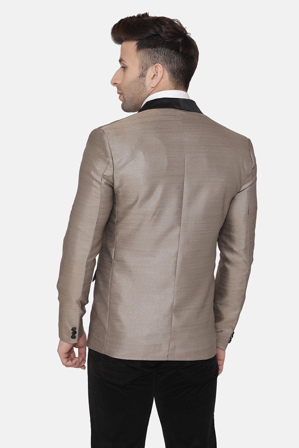 Wintage Men's Polyester Casual and Festive Blazer Coat Jacket : Golden