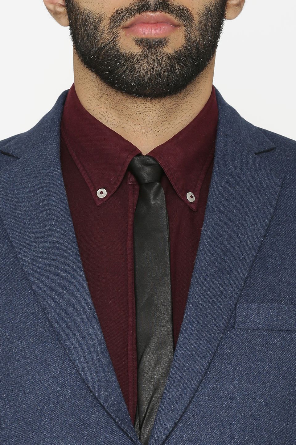 Maroon shirt blue blazer hot sale