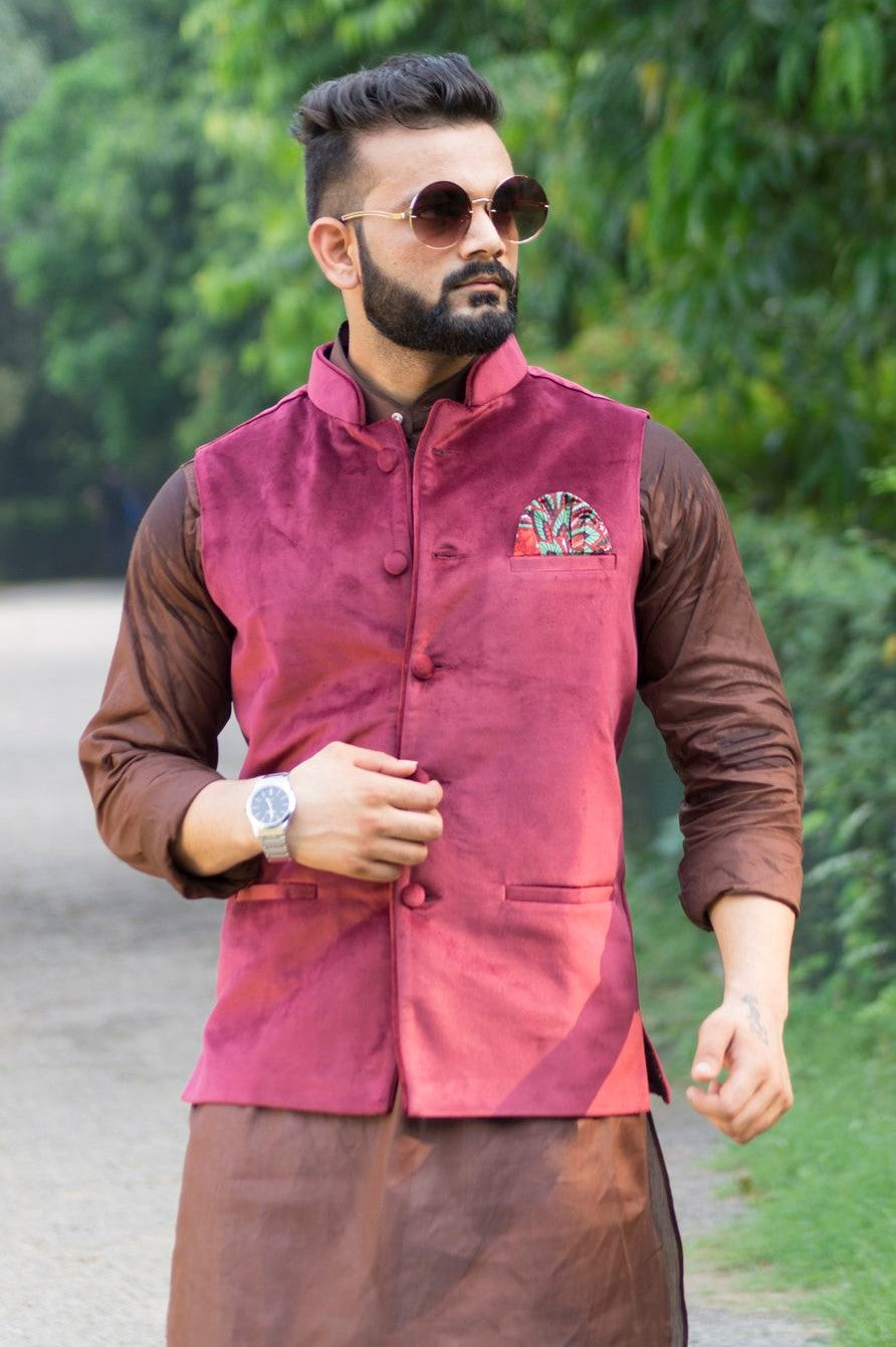 Velvet Nehru Jacket Mewar Black Velvet Nehru Jacket – Mad Clothing