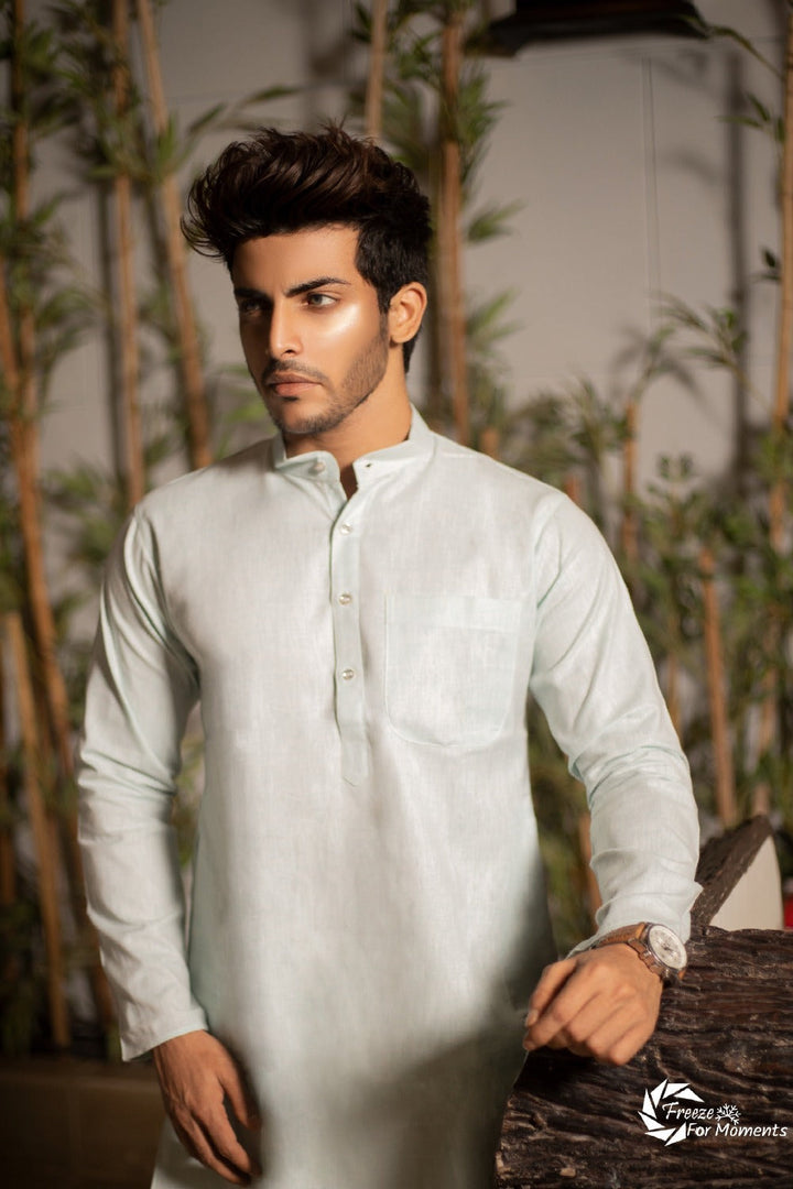 Wintage Men's Cotton Silk Festive and Casual White Kurta Churidar Pajama  Pyjama